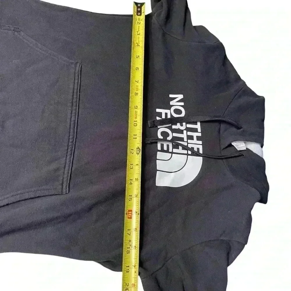 The North Face Hoodie Black Men's Small White Half Dome Logo With White In Hood